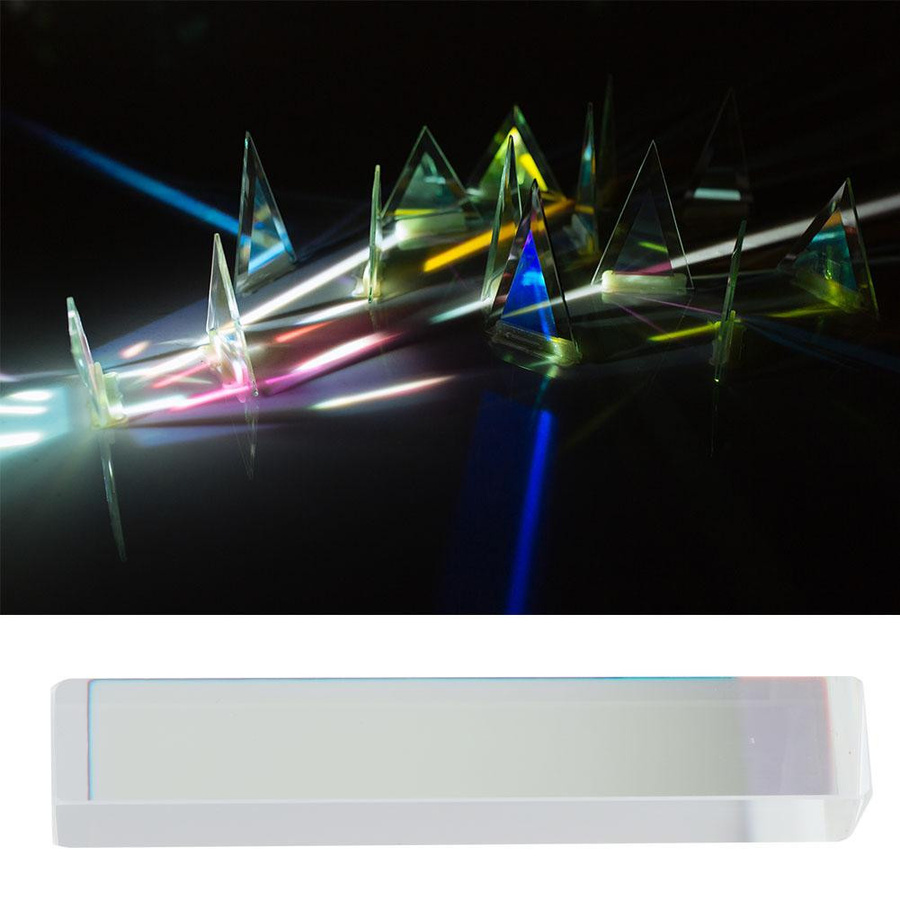K9 Optisches Glasprisma transparent für Dekoration und Physikunterricht, B/T/H: 1,5 x 1,5 x 8,7 cm - Bild 3