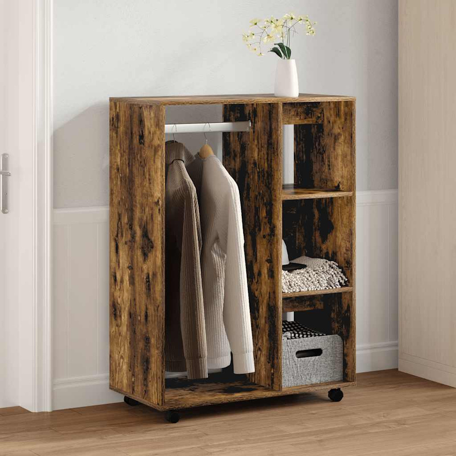 vidaXL Kleiderschrank Räuchereiche Braun B: 80 cm, T: 40 cm, H: 110 cm - Bild 6