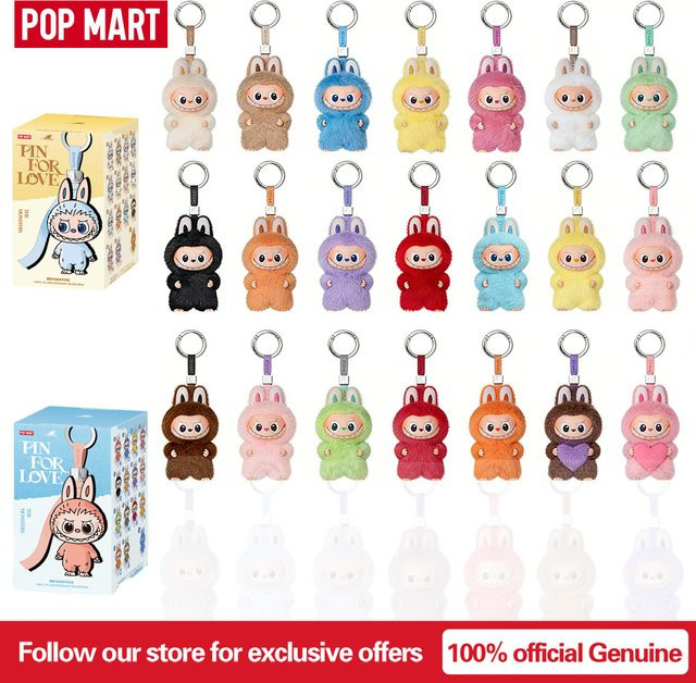 POP MART The Monsters Labubu V4 Pin for Love Series, Plüschpuppenanhänger, Schlüsselanhänger - Bild 1