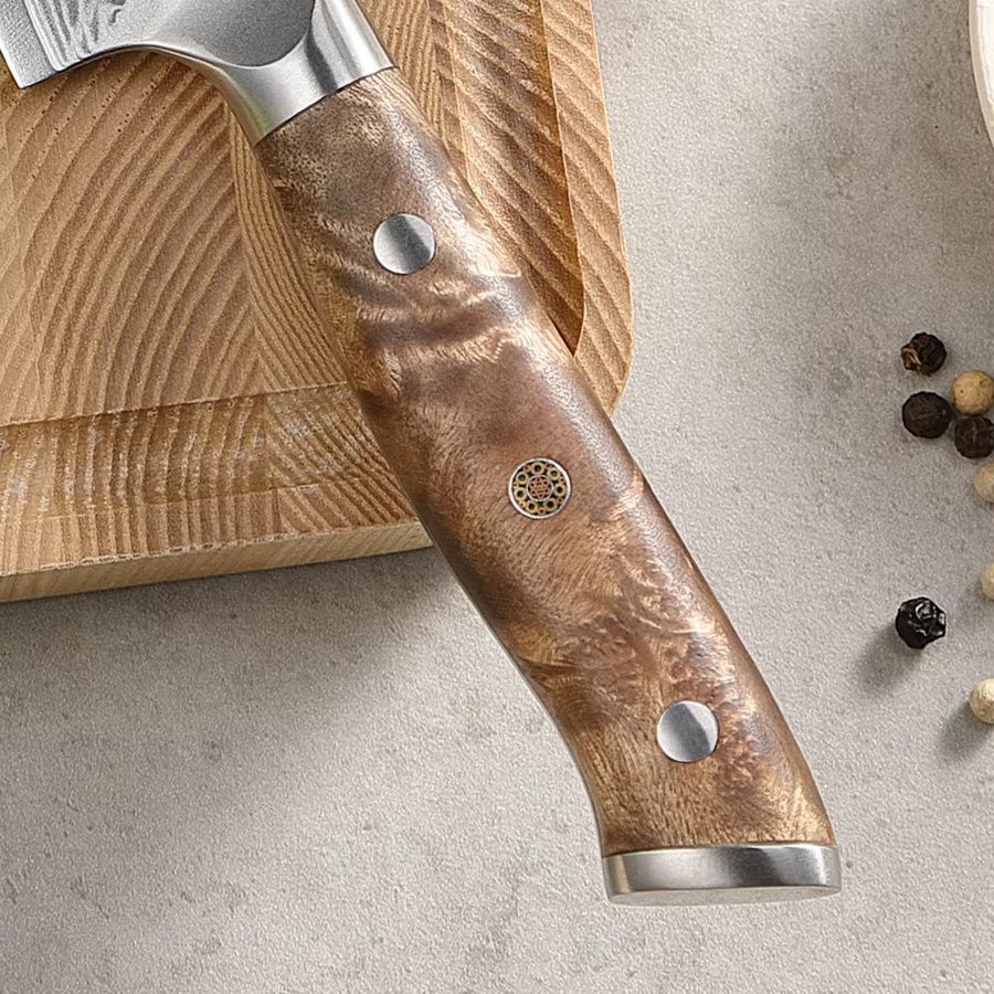XINZUO Mehrzweck-Damast-Allzweckmesser mit 67-lagigem Damaststahl und Sycamore-Holzgriff, 5,3 Zoll - Bild 3