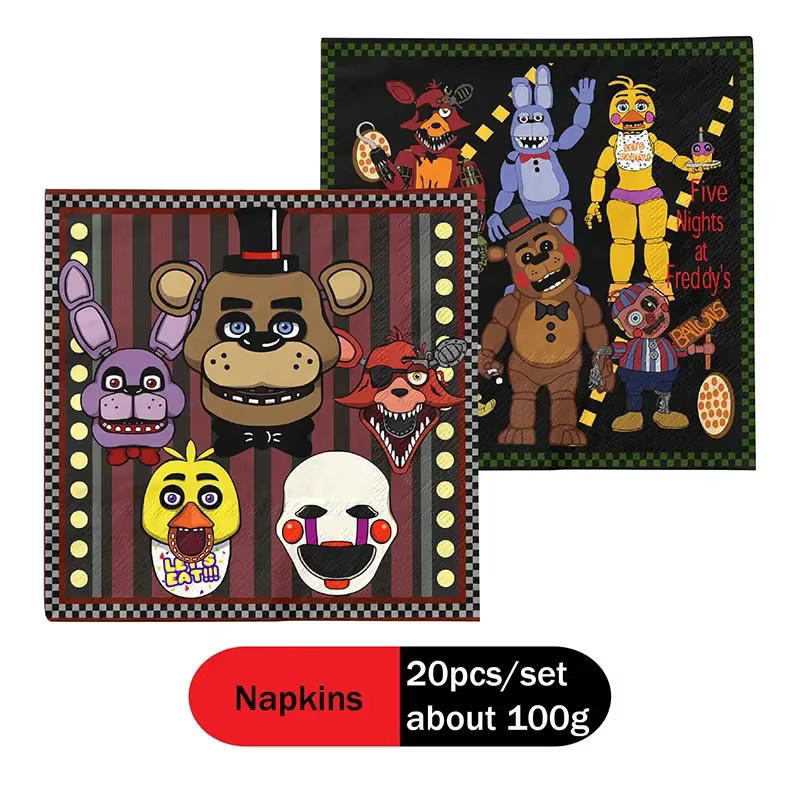 Five Nights at Freddy's Geburtstag Party Dekoration Set mit Banner und Cupcake Toppern in Mehrfarbig - Bild 2