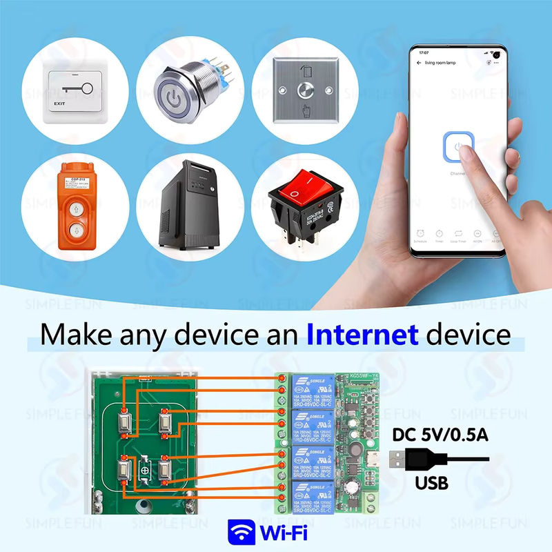 eWelink Wifi Smart Switch mit 4 Kanälen für DC 12V 24V 48V und USB 5V zur Sprachsteuerung via Alexa und Google Home - Bild 4