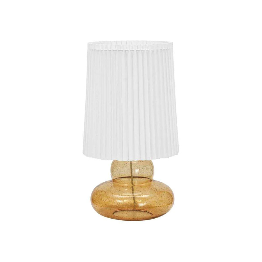 House Doctor Tischlampe Ribe in Amber und Weiß aus Glas mit Höhe: 55 cm - Bild 1