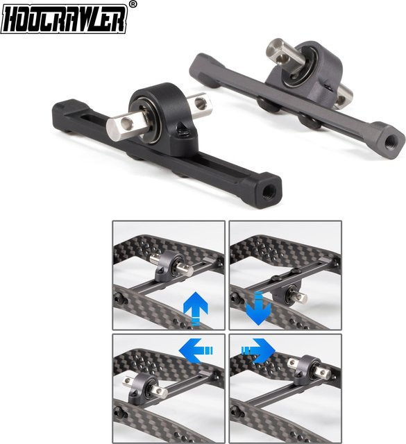 YFGRGT Verstellbare Trägerlagerbaugruppe aus Aluminium, 1:10, Schwarz, Metall, Zubehör - Bild 1