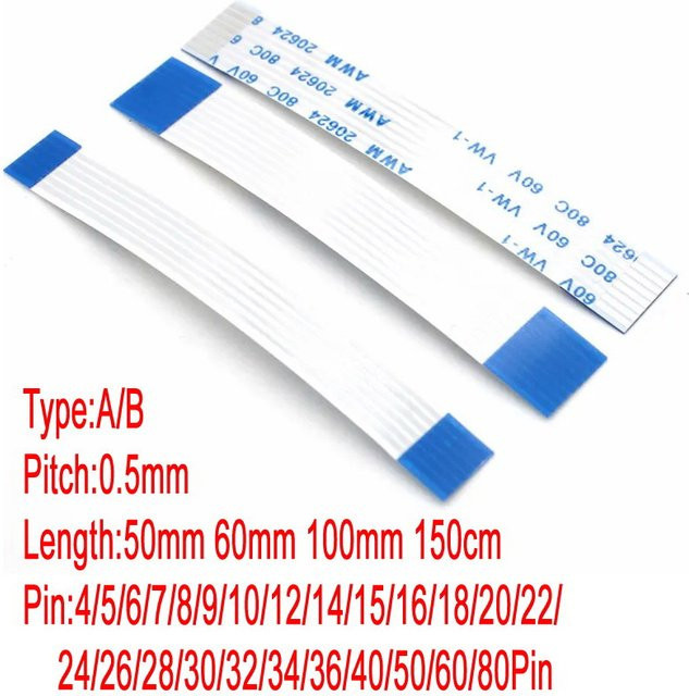 NJY TOUCH FFC FPC Flachbandkabel Typ A/B mit 0,5 mm Pitch in Weiß - Bild 1