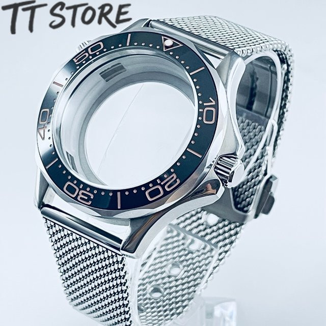 CHIKUANG Uhrengehäuse Edelstahl-Netzarmband, 41mm, Herren, 10ATM Wasserdicht - Bild 1