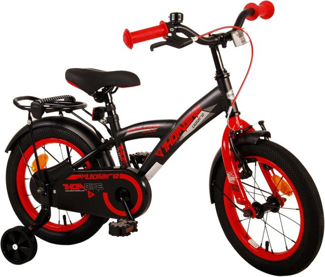 TPFSports Thombike Kinderfahrrad, 14 Zoll, Schwarz/Rot, Rücktritt + Handbremse - Bild 1