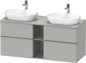 Duravit Waschtischunterschrank D-Neo in Grau Matt mit Schubladen und offenen Regalfächern, Wandmontage, B/T/H: 140 x 55 x 66,4 cm - Bild 1