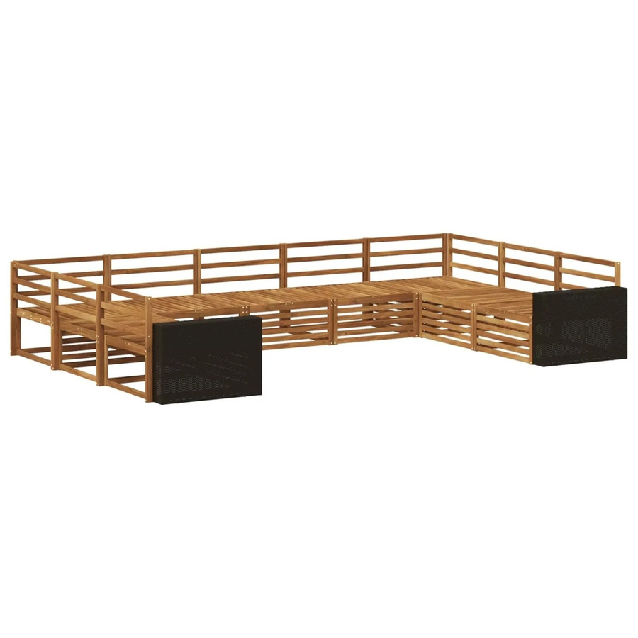 vidaXL Outdoor-Sofagarnitur aus Akazie Massivholz in Natur Braun, 9-teiliges Set im modernen Latten-Design - Bild 2