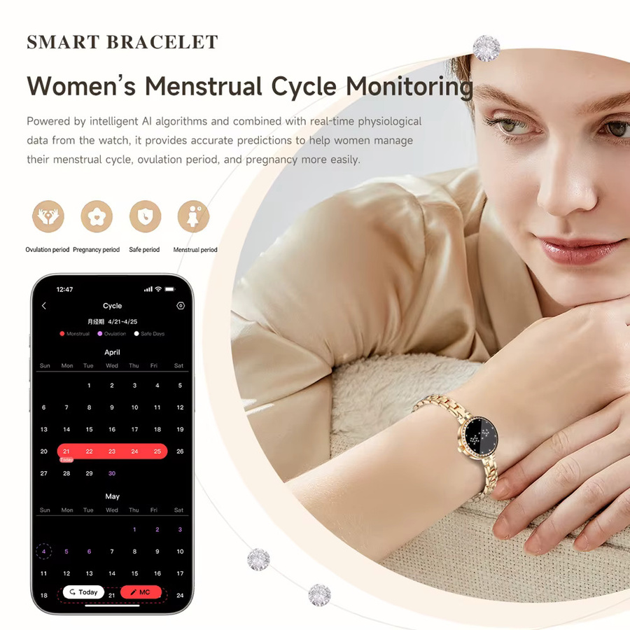 ChiBear Smartwatch, Gold, Edelstahl, Damen - Bild 3