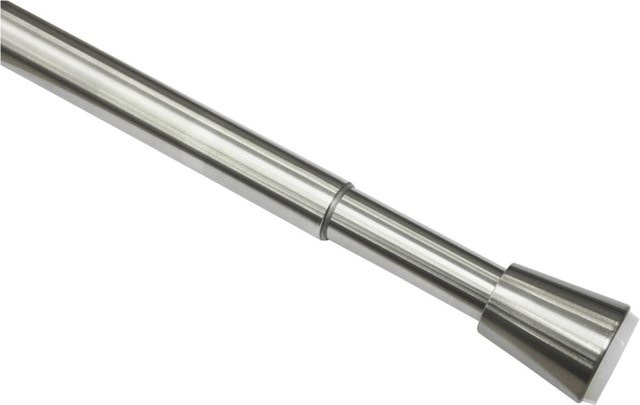 Boviva Spannstange aus Metall in Edelstahloptik, ausziehbar von 90 bis 140 cm, Farbe: Silber - Bild 1