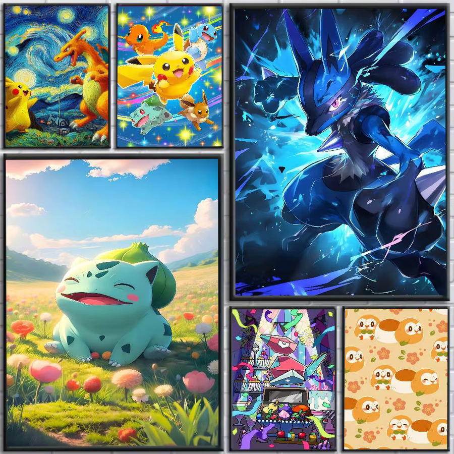 Bandai Pokemon Palkia Anime-Poster als HD-Leinwand-Wandkunst in Mehrfarbig - Bild 3