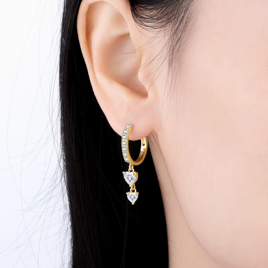 Orstarry Ohrringe, 925 Silber, Gold, Zirkonia, Damen - Bild 2