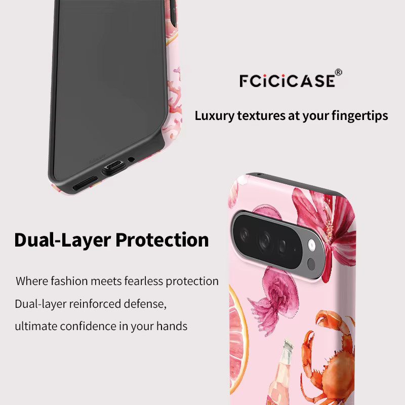 Fcicicase Handyhülle mit Seestern-Flaschendruck für Google Pixel 10 Pro XL 10 9 8 8A 7A matte Acryl-Doppelschicht-Abdeckung - Bild 3