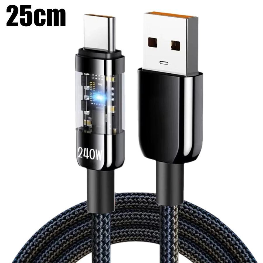 PD 240 W USB auf Typ C Schnellladegerät Kabel in Schwarz für Xiaomi Huawei Samsung und OnePlus - Bild 7