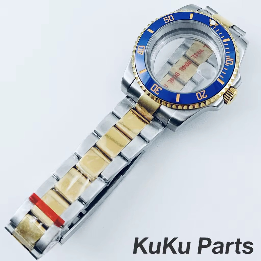HUANXIAO Uhrengehäuse Edelstahl, Bicolor, Saphirglas, 40 mm - Bild 2