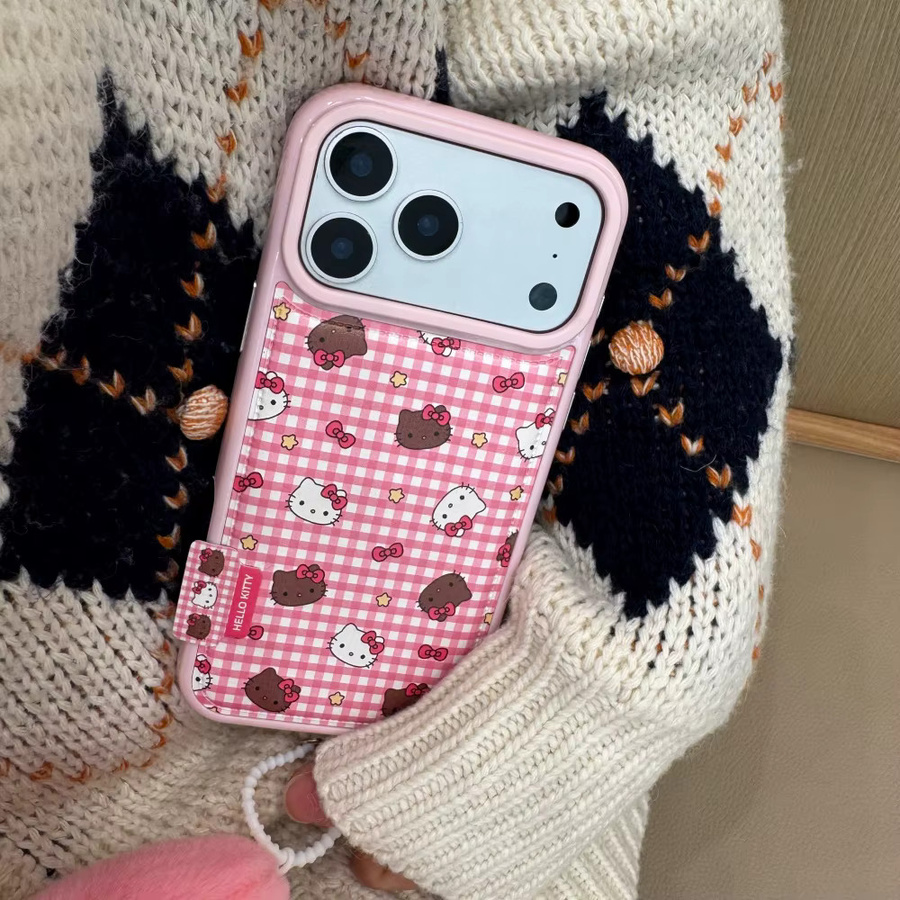 Sanrio KT Kopfhörerhülle aus Leder für iPhone 17 Pro Max, 16 Pro Max, 15 Pro, 14 Pro mit stoßfestem Hartschalen-Schutz - Bild 2