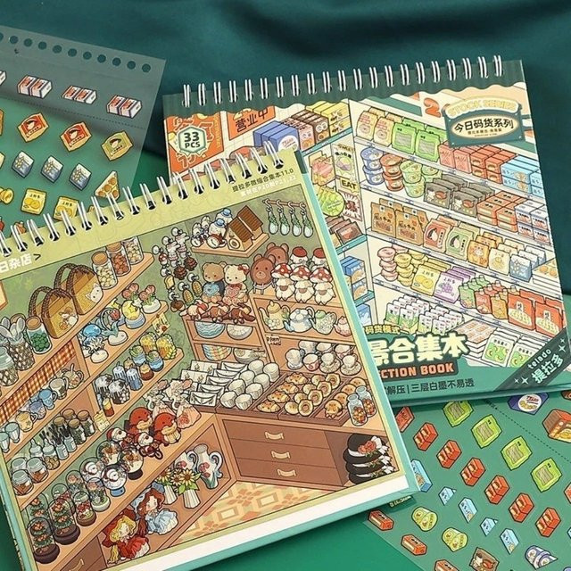 Store Series Miniatur-Szenen-Aufkleber aus PET mit 10 Landschaften und 33 Blättern in Multicolour - Bild 1