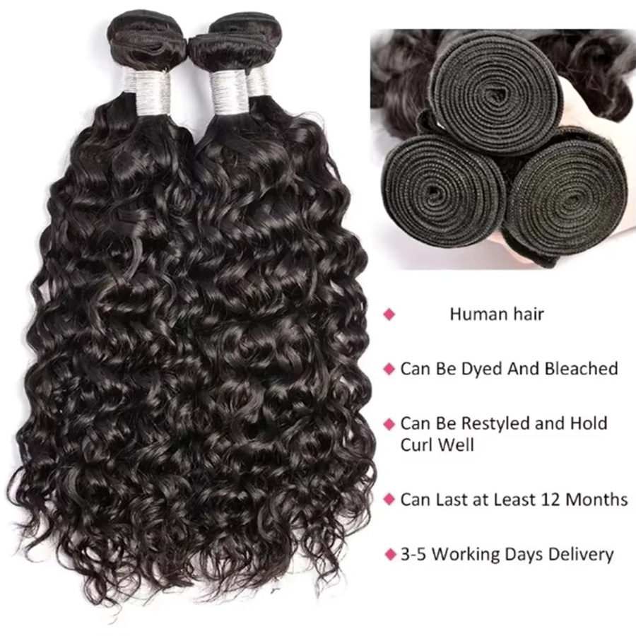 Dula A Hair Echthaar-Extensions, Wasserwellen, Malaysisches Remy Haar - Bild 3