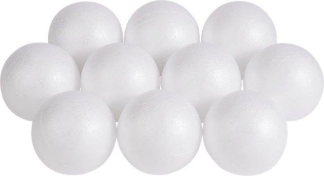 VBS Styroporkugeln in Weiß für Weihnachten, Durchmesser: 10 cm, 10 Stück - Bild 1