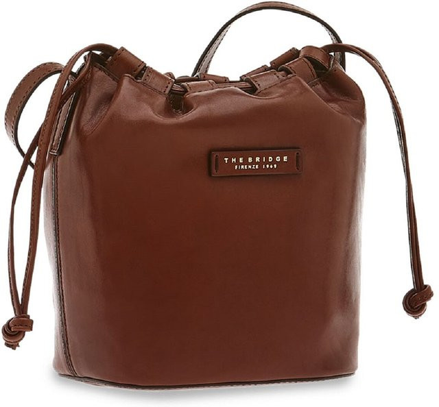 The Bridge Leder-Beuteltasche, Braun/Gold, Damen, 23cm - Bild 1