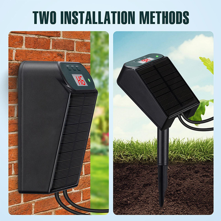 TOMTOP JMS Automatisches Solarbewässerungssystem mit 2200-mAh-Akku und 1,2 W Leistung in Schwarz - Bild 4