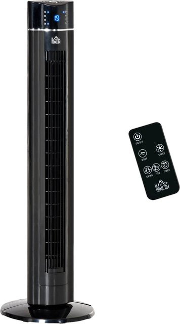 HOMCOM Tower-Ventilator in Schwarz mit Fernbedienung, Oszillation und Timer, B/T/H: 32 x 32 x 106,8 cm - Bild 1