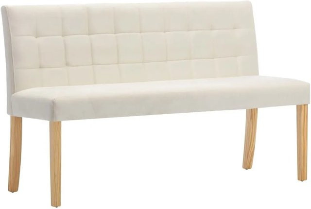 DELUKE Sitzbank CILD mit Rückenlehne aus Samt in Creme, B/T/H: 140 x 56 x 86 cm - Bild 1