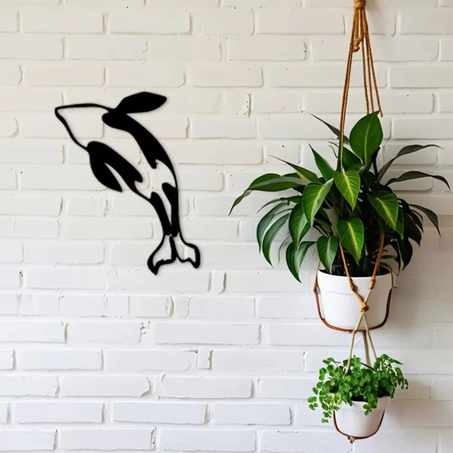 Moderne Orca Wandkunst aus Metall von CIFBUY in Schwarz als Aluminiumschild für Innen und Außen - Bild 4