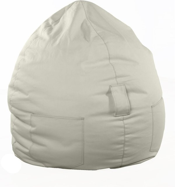 Sitzsack Billy von Kinzler aus Baumwolle und Jeansstoff in Beige, Durchmesser: 75 cm, Höhe: 95 cm - Bild 1