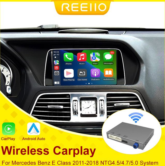 AUTOABC Drahtloses CarPlay und Android Auto Interface für Mercedes Benz E-Klasse W212 E300 E350 Coupe NTG4.5 5.0 mit Mirror Link und AirPlay via Wi-Fi und Bluetooth - Bild 1