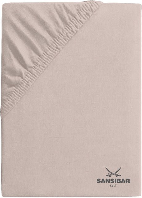 Spannbettlaken SANSIBAR Jersey aus Baumwolle in Pink oder Beige, B/T: 180 x 200 cm - Bild 1