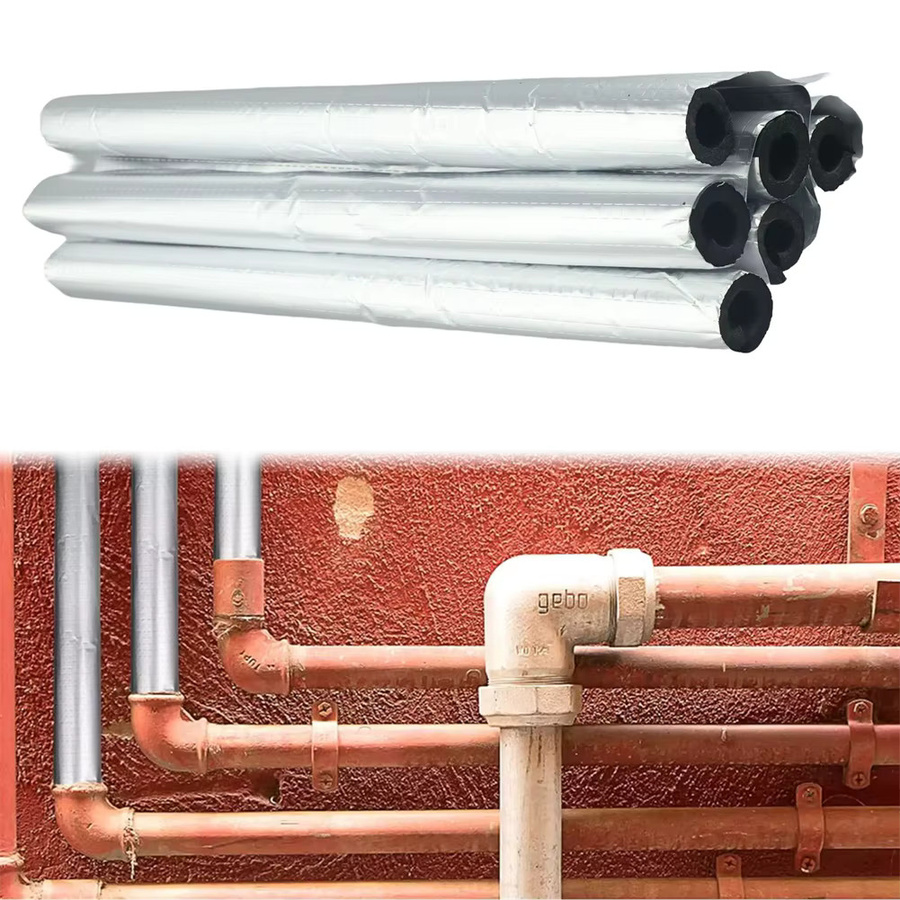 Vibratite Rohr-Isolierung Schaum mit Aluminiumfolie, 6 Stück, Schwarz, wetterfest für Outdoor-Anwendungen - Bild 5