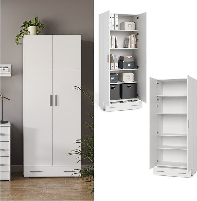 Vicco Aktenschrank Ingo Mehrzweckschrank für das Büro in Weiß mit Türen und Schubladen - Bild 1