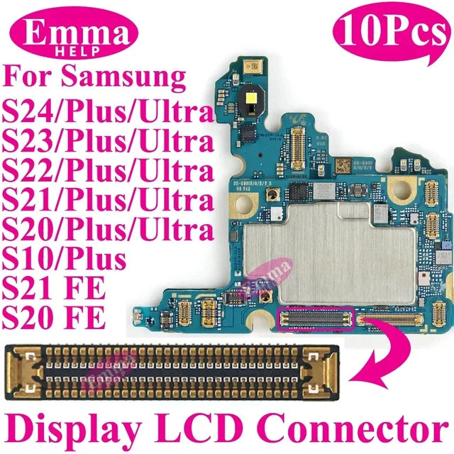 10 Stück Display-Anschluss FPC auf Mainboard-Stecker für Samsung S24 Plus S23 Ultra S22 S21 S20 FE Note 20 S10 Lite LCD-Bildschirm - Bild 1