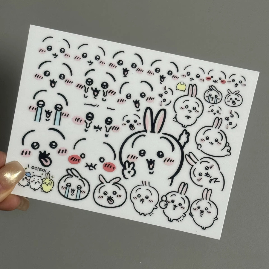 Bandai Usagi Transferaufkleber, Cartoon-Ausdruckssticker, Gesichts-Kristallaufkleber - Bild 3