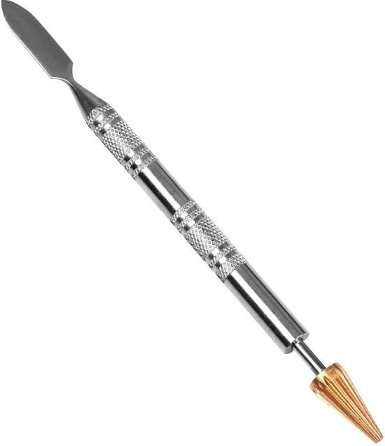 NATAWA DIY Doppelkopf Messingkopf Lederkante Ölklebe-Farbstift-Applikator und Farbroller-Werkzeug für Lederhandwerk in Grau und Silber - Bild 1