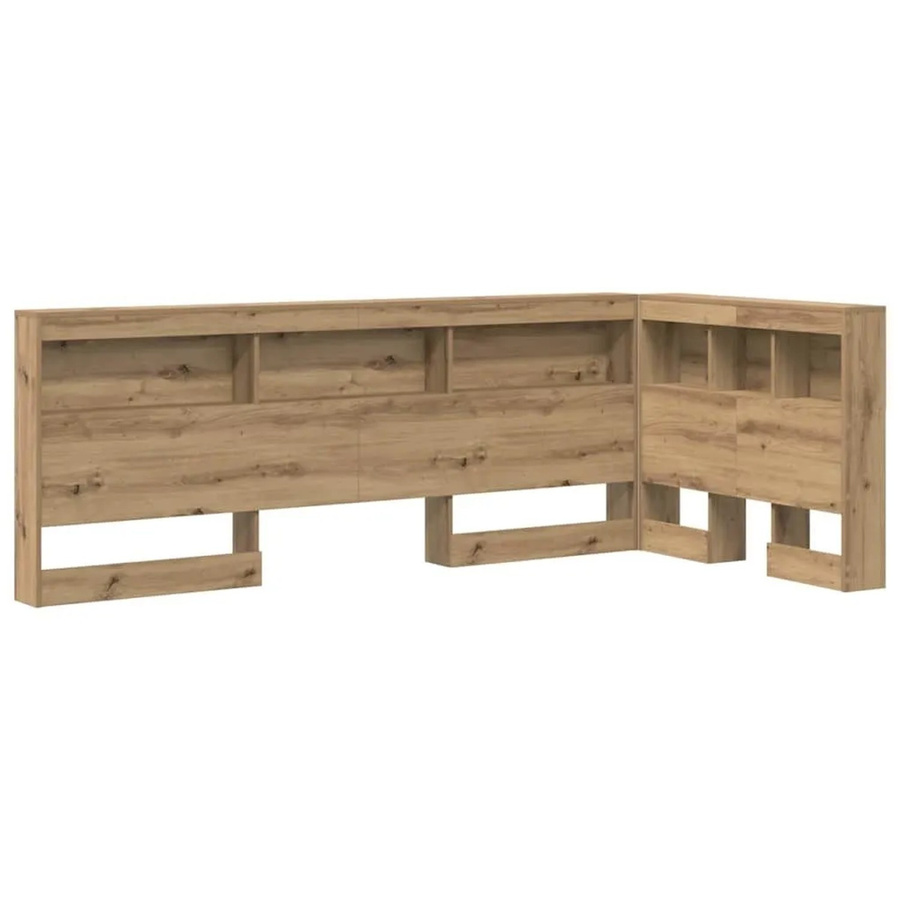 vidaXL Aufbewahrungskopfteil Artisan-Eiche mit integriertem Regal und USB-Ladeport, Farbe: Braun, B/H/T: 117,5 x 76,5 x 76,5 cm - Bild 2