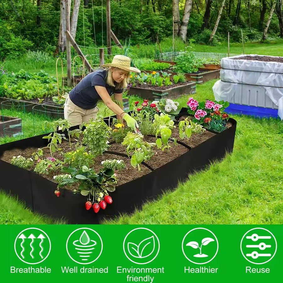 Erhöhtes Pflanzbett aus Kunststoff für den Gemüse- und Ziergarten, Schwarz - Bild 2