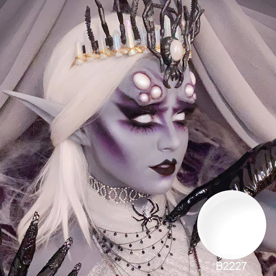 PSEYECHE Sclera-Kontaktlinse für Cosplay, 22 mm, Blind White Mesh Blind Yellowish - Bild 2