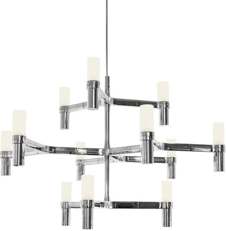 Nemo Lighting Crown Minor Kronleuchter aus poliertem Aluminium und Glas in Silber