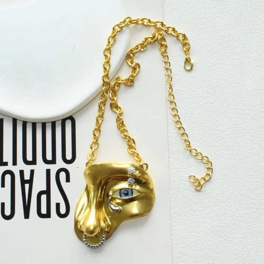 Nunqiao Halskette, Messing, Gold, Kristall, Damen - Bild 2