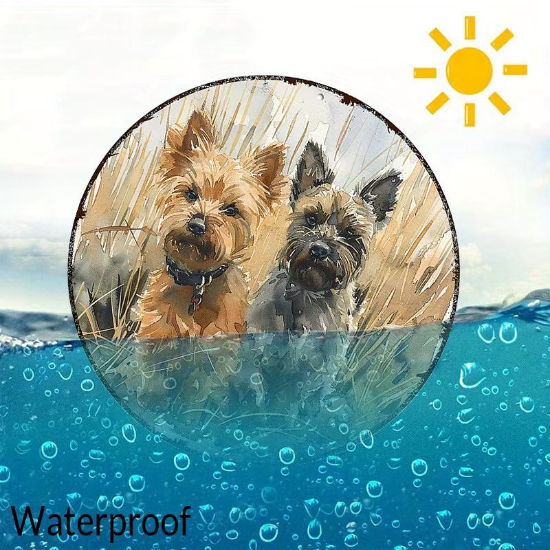 Rundes Aluminiumschild Cairn Terrier von Potdemiel Durchmesser: 20,3 cm - Bild 3