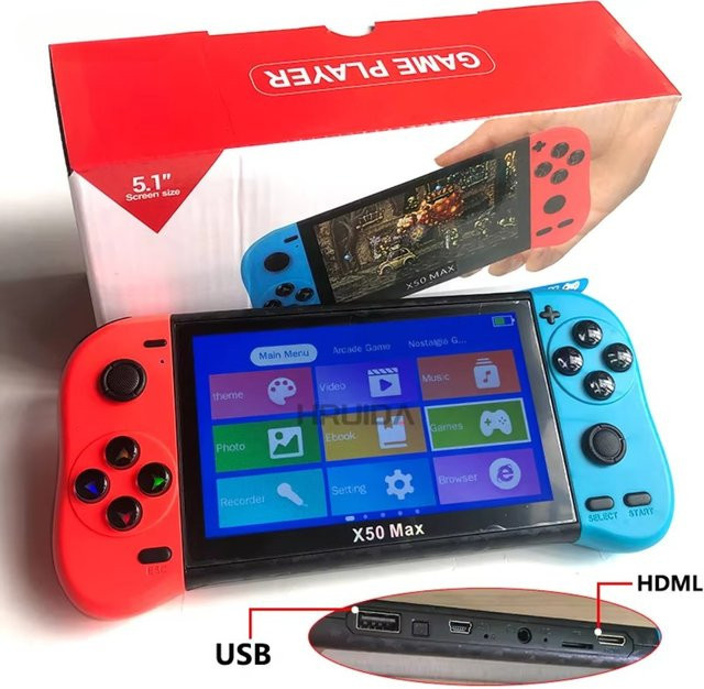 JSAMAZING X50 Max Tragbare Retro-Videospielkonsole mit 5,1 Zoll HD-Display und über 20000 Klassiker-Spielen - Bild 1