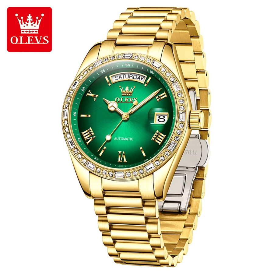 OLEVS Armbanduhr, Automatik, Edelstahl, Diamant, Herren - Bild 3