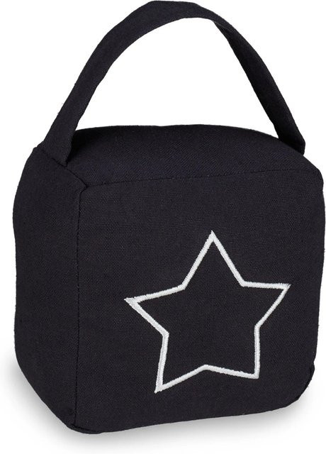 Relaxdays Türstopper Sack aus Polyester in Schwarz, sandgefüllt und freistehend, B/T/H: 18,5 x 14 x 10 cm - Bild 1