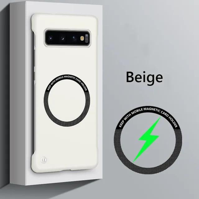 Rahmenlose magnetische Slim-Hülle für Samsung Galaxy S10 Plus mit Hartschalen-Rückseite und Unterstützung für kabelloses Laden - Bild 1