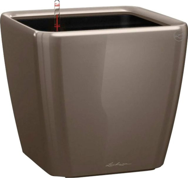 Lechuza Pflanzgefäß Quadro Premium LS in Taupe Hochglanz, B/T/H: 35 x 35 x 33 cm - Bild 1