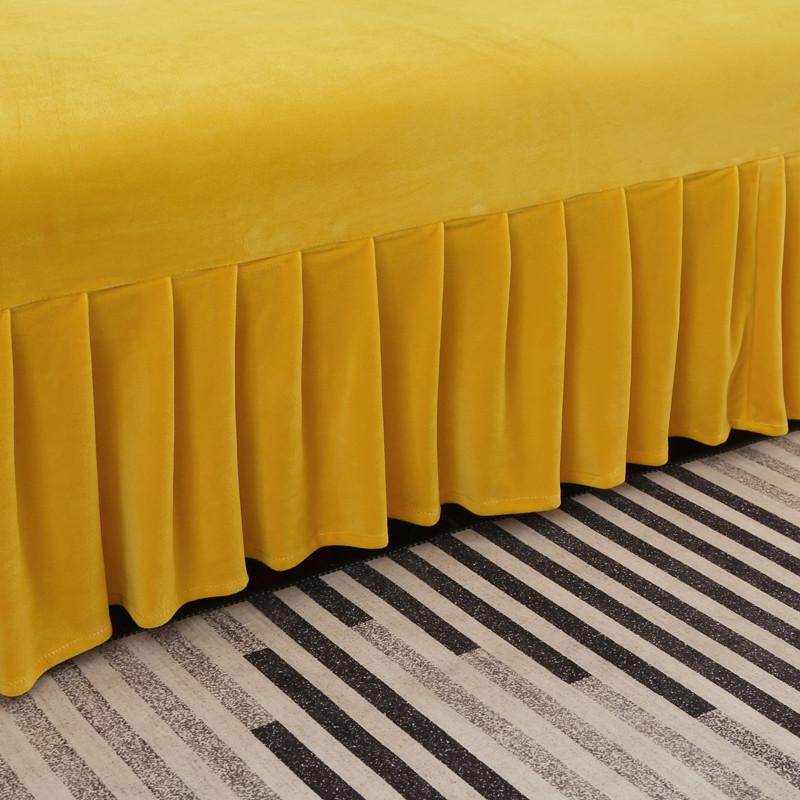Yiran Stretch Samt Sofabezug Armlos mit Rock, Plüsch Couchbezug für Futon Sofabett, Grau, Breite: 130 cm - Bild 2