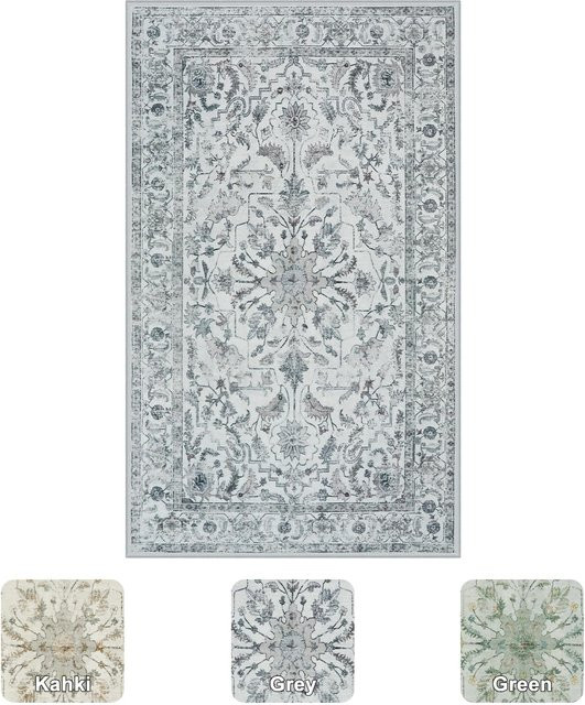 Wucifang Shoes Boho Teppich in Beige und Grau, Rutschfest und Waschbar, Rechteckig, Breite: 40 cm, Tiefe: 60 cm - Bild 1